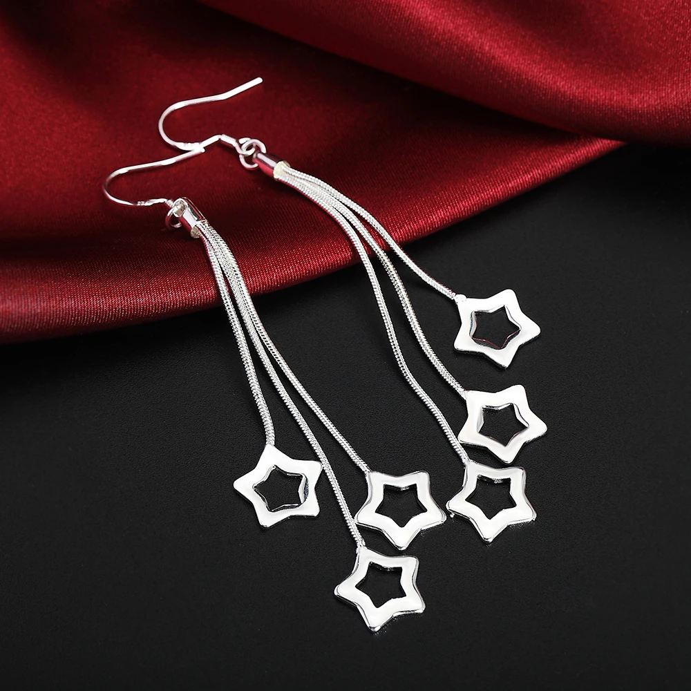 Fine Jewelry Set 925 Color Silver Earrings Classic for Women Lady Wedding Fashion Long Line Star Earring Silver Jewelry
Fine Jewelry Set 925 Color Silver Earrings Classic for Women Lady Wedding Fashion Long Line Star Earring Silver Jewelry
