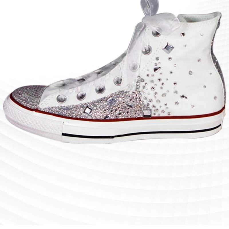 High-top rhinestone white ribbon walking comfortable sneakers street shot hip-hop handmade rhinestone vulcanized shoes 35-46
High-top rhinestone white ribbon walking comfortable sneakers street shot hip-hop handmade rhinestone vulcanized shoes 35-46