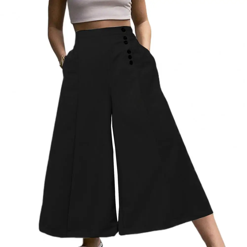 Women High Waist Striped Pants Elastic Waistband Slant Pockets Casual Pants Buttons Fly Oversized Wide Leg Pants Lady Clothing
Women High Waist Striped Pants Elastic Waistband Slant Pockets Casual Pants Buttons Fly Oversized Wide Leg Pants Lady Clothing