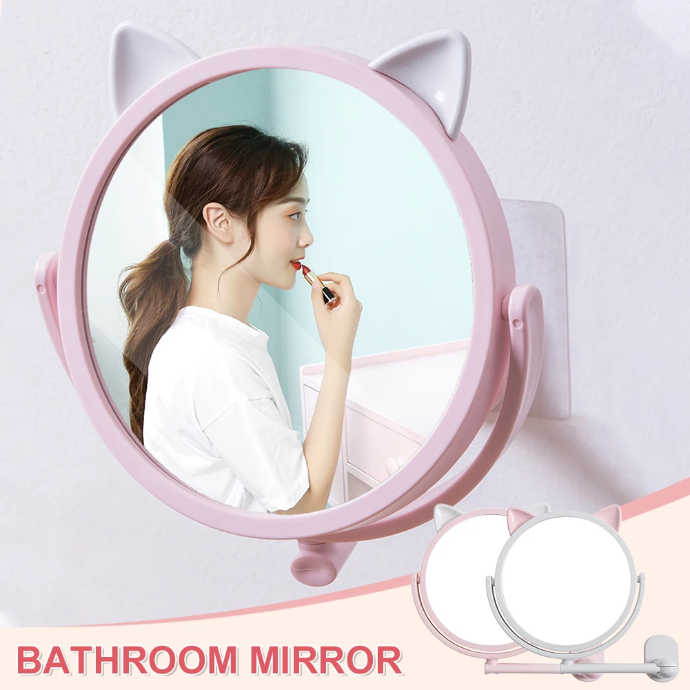 1Pc Cat Ear Makeup Mirror Self-Adhesive Wall Mount Base Use For Bathroom Travel Bedroom Gift For Girls Women Easy To Install
1Pc Cat Ear Makeup Mirror Self-Adhesive Wall Mount Base Use For Bathroom Travel Bedroom Gift For Girls Women Easy To Install