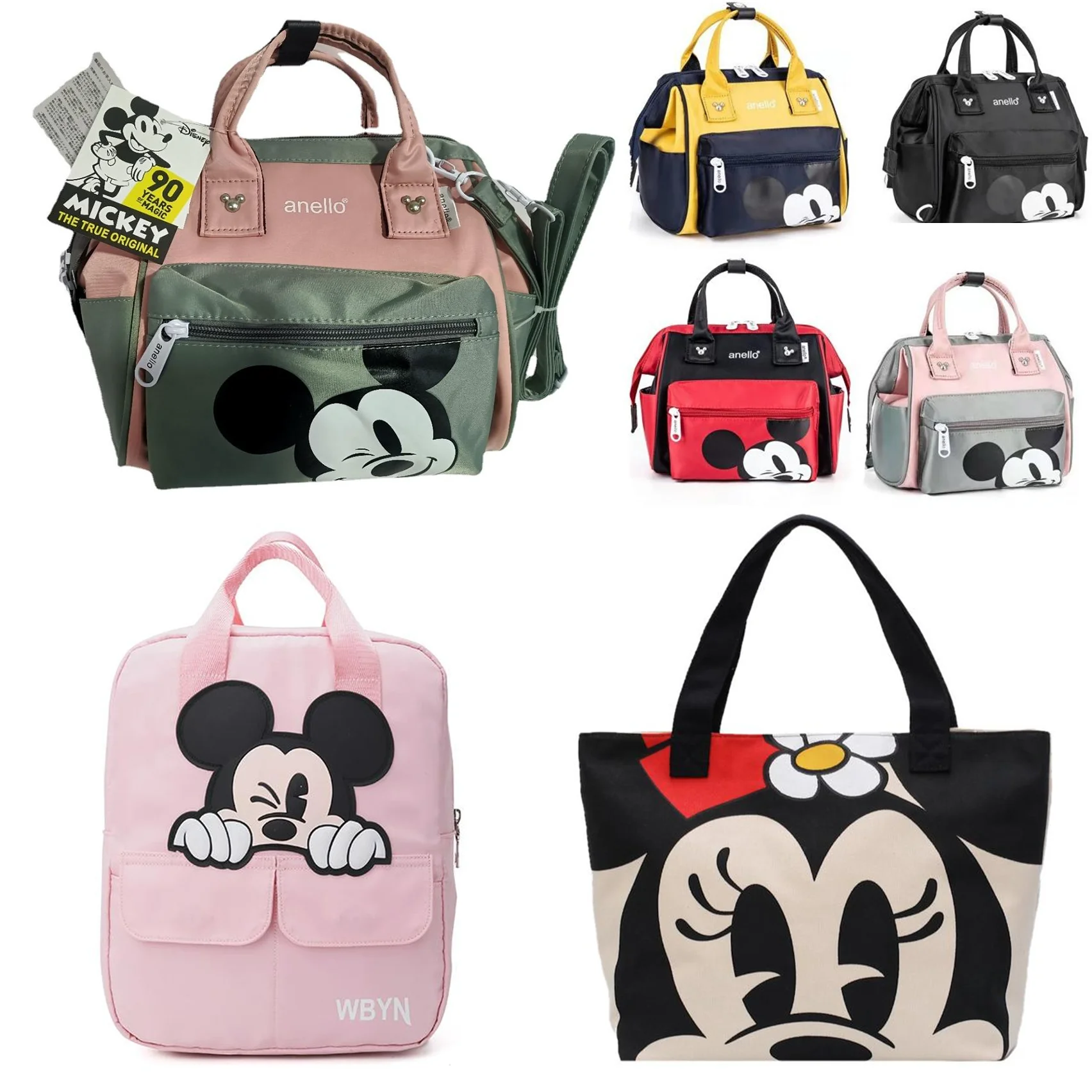 

Disney Mickey Mouse Kids Bacpack Cartoon Mummy Bag Anime Minnie Pattern Travel Handbag Canvas bag Children's School Bags Gifts