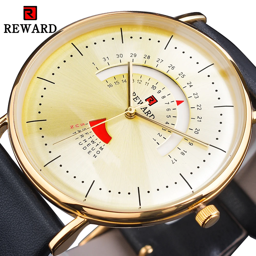 Men's Fashion Quartz Watch Thin Analog Clock Male BalckLeather Watch Strap REWARD Waterproof Watch for Business Montre Homme
Men's Fashion Quartz Watch Thin Analog Clock Male BalckLeather Watch Strap REWARD Waterproof Watch for Business Montre Homme
