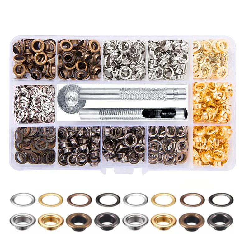 400 Sets Box and Installation Tools, with An Inner Diameter of 5mm Hollow Metal Copper Eyelet Buttons
400 Sets Box and Installation Tools, with An Inner Diameter of 5mm Hollow Metal Copper Eyelet Buttons
