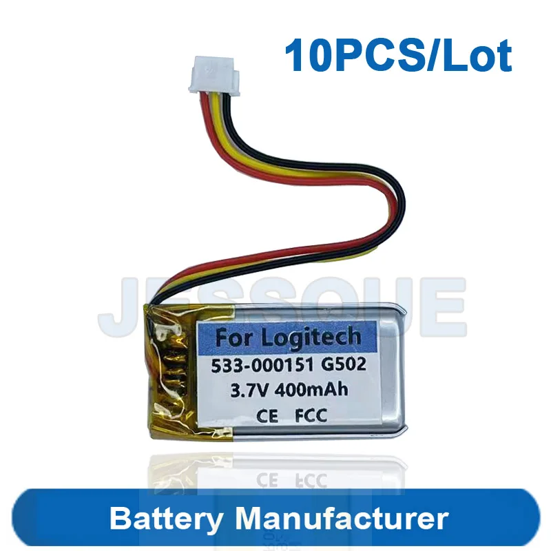 10PCS/Lot 400mAh 533-000151 Battery For Logitech G502 Hero Proteus Spectrum RGB Wireless Mouse Batterie Accumulator AKKU
10PCS/Lot 400mAh 533-000151 Battery For Logitech G502 Hero Proteus Spectrum RGB Wireless Mouse Batterie Accumulator AKKU