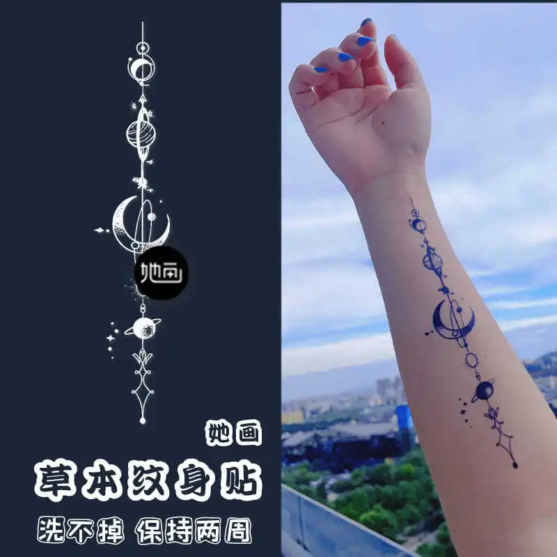Herb Moon Planet Tattoos Lasting Tattoo Stickers Waterproof Fake Tattoo for Woman Men Arm Thigh Tattoo Sexy Temporary Tattoos
Herb Moon Planet Tattoos Lasting Tattoo Stickers Waterproof Fake Tattoo for Woman Men Arm Thigh Tattoo Sexy Temporary Tattoos