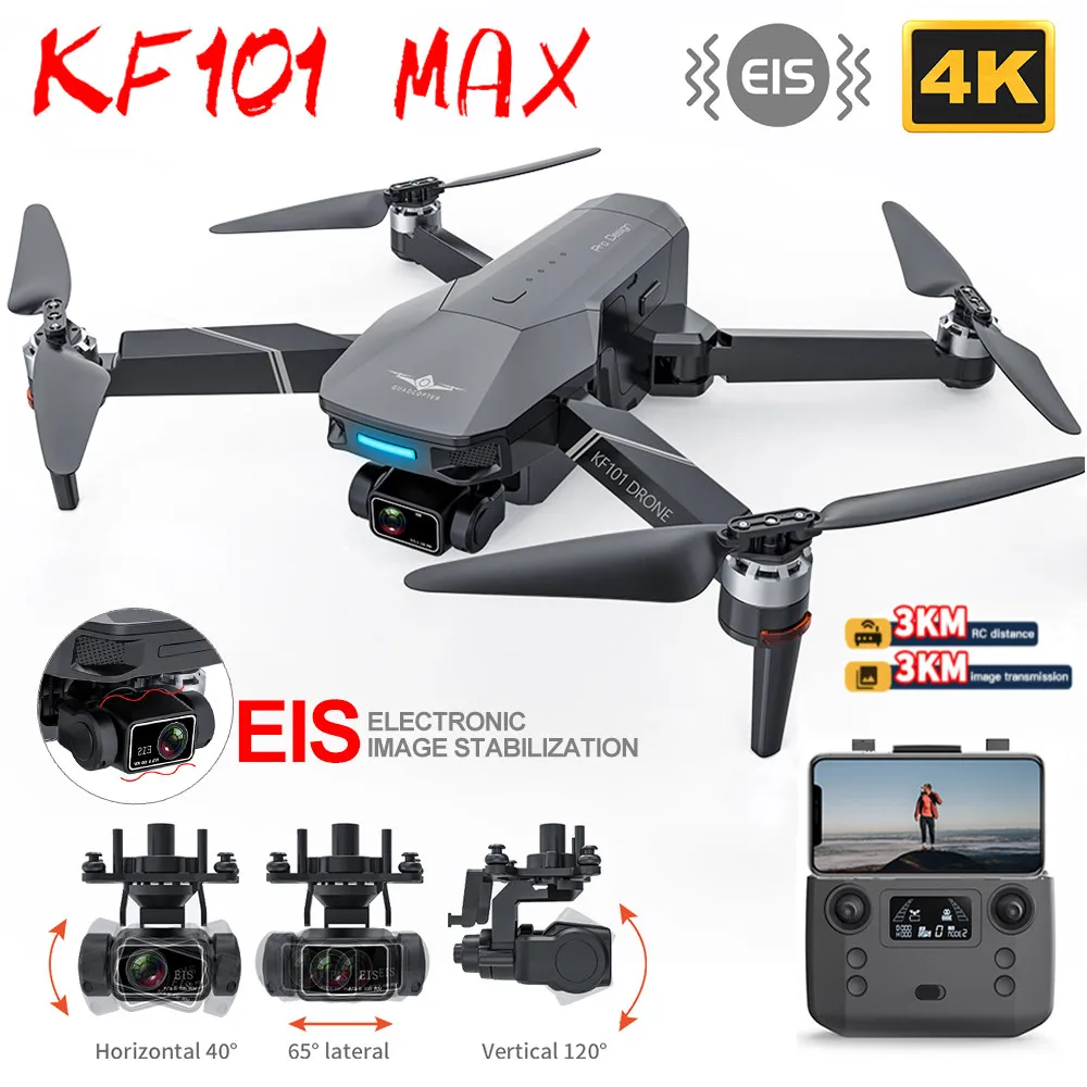 KF101 Max GPS Drone 4K Professional 8K HD EIS Camera 3-Axis Gimbal Brushless Motor RC Foldable Quadcopter RC Distance 3KM
KF101 Max GPS Drone 4K Professional 8K HD EIS Camera 3-Axis Gimbal Brushless Motor RC Foldable Quadcopter RC Distance 3KM