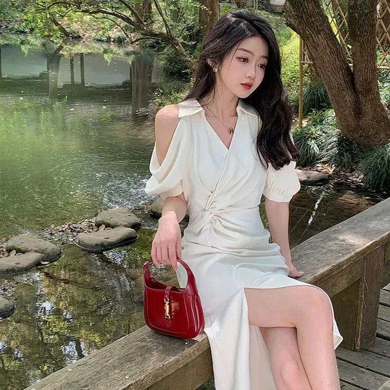 French Elegant Chic Waist Split Midi Shirt Dress Summer Female Off Shoulder Casual Long Dresses Clothes for Women Y2k Vestidos
French Elegant Chic Waist Split Midi Shirt Dress Summer Female Off Shoulder Casual Long Dresses Clothes for Women Y2k Vestidos