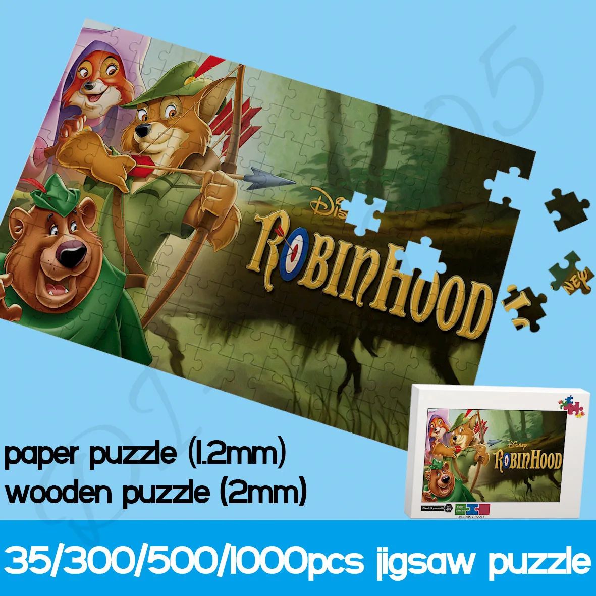 Disney Animated Movies Jigsaw Puzzles Robin Hood 35/300/500/1000 Piece Paper and Wooden Puzzles Educational Toys and Hobbies
Disney Animated Movies Jigsaw Puzzles Robin Hood 35/300/500/1000 Piece Paper and Wooden Puzzles Educational Toys and Hobbies
