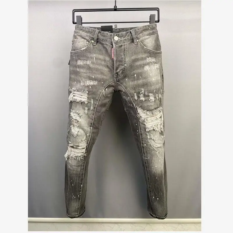 DSQUARED2 Fashion Trendy Men's Hole Spray Paint Micro-elastic Jeans Slim Fit Casual Motorcycle Punk Pants Clothing A515#
DSQUARED2 Fashion Trendy Men's Hole Spray Paint Micro-elastic Jeans Slim Fit Casual Motorcycle Punk Pants Clothing A515#