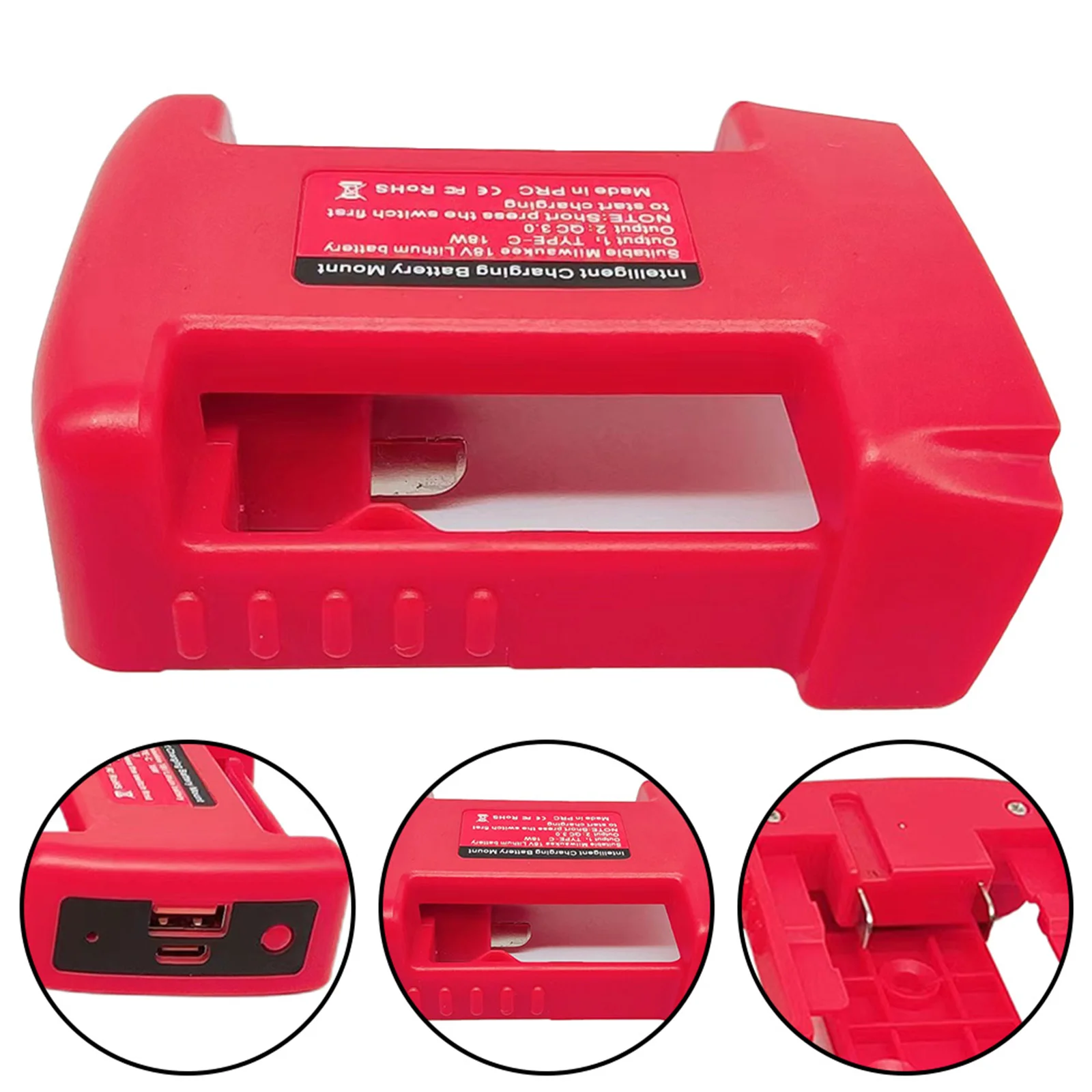 USB Fast Charger Rack for Milwaukee 18V Li-ion Battery Portable Battery Holder Adapter with USB and Type-C Output Fast Charging
USB Fast Charger Rack for Milwaukee 18V Li-ion Battery Portable Battery Holder Adapter with USB and Type-C Output Fast Charging