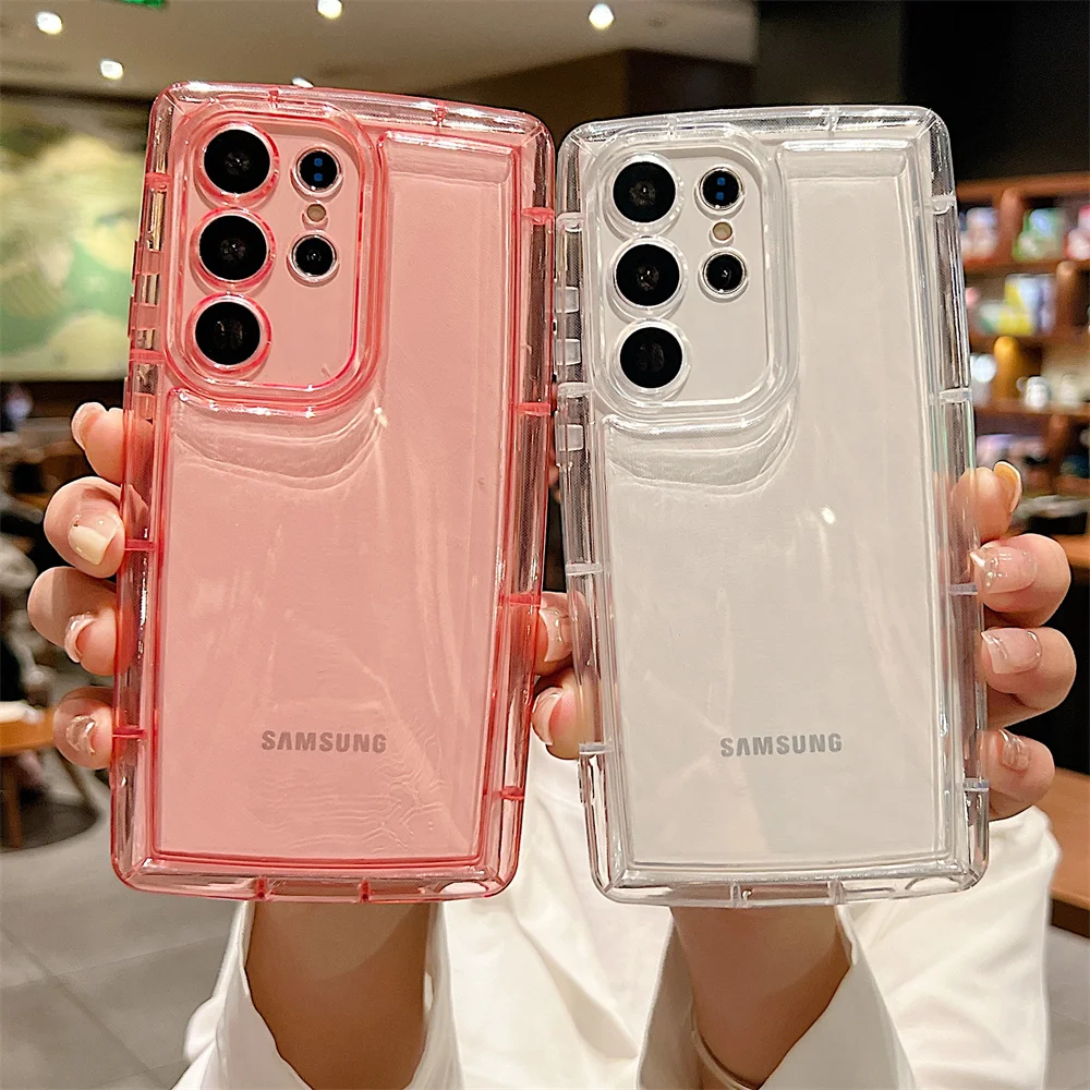 USLION Luxury Transparent Soft TPU Shockproof Phone Case For Samsung A23 A30 A50 A54 A72 S21 S22 S23 Ultra Plus Candy Color Back
USLION Luxury Transparent Soft TPU Shockproof Phone Case For Samsung A23 A30 A50 A54 A72 S21 S22 S23 Ultra Plus Candy Color Back