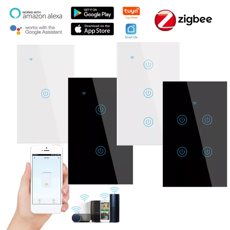 1/2/3/4 Gang Zigbee Smart Touch Switch Light Switch 100-240V Home Wall Button for Alexa Home Assistant US Standard
1/2/3/4 Gang Zigbee Smart Touch Switch Light Switch 100-240V Home Wall Button for Alexa Home Assistant US Standard
