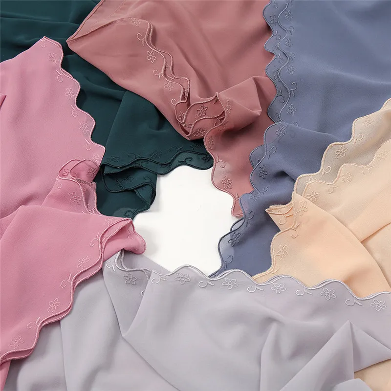 Plain Embroidered Lace Floral Bubble Chiffon Instant Hijab Shawl Lady Beach Cover Wrap Headband Bufandas Muslim Snood
Plain Embroidered Lace Floral Bubble Chiffon Instant Hijab Shawl Lady Beach Cover Wrap Headband Bufandas Muslim Snood