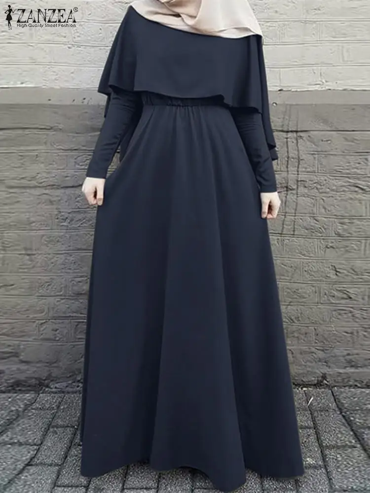 ZANZEA Autumn Turkey Abaya Kaftan Muslim Dress Woman Solid Color O-Neck Puff Sleeve Elegant Vintage Maxi Robe Islam Clothing 
ZANZEA Autumn Turkey Abaya Kaftan Muslim Dress Woman Solid Color O-Neck Puff Sleeve Elegant Vintage Maxi Robe Islam Clothing