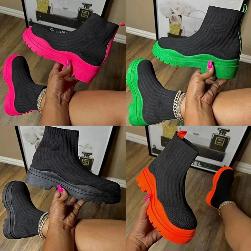 Platform Sock Boots Women Stretch Knit Ankle Boots New Fashion Platform Shoes Black Boots Designer Shoes Fall Winter Women Boots
Platform Sock Boots Women Stretch Knit Ankle Boots New Fashion Platform Shoes Black Boots Designer Shoes Fall Winter Women Boots