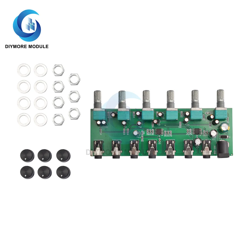 DC5-20V двухканальная аудиосвязь, многоканальная смесь звука, стерео микшер (6 входов 1 выход) с отдельной настройкой громкости, DC5-24V 1PC 
DC5-20V двухканальная аудиосвязь, многоканальная смесь звука, стерео микшер (6 входов 1 выход) с отдельной настройкой громкости, DC5-24V 1PC