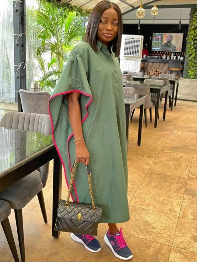 Robes African Maxi Dress Women Turn Down Collar Long Africa Clothing Summer New Solid Streetwear Boubou African Dresses Vestidos
Robes African Maxi Dress Women Turn Down Collar Long Africa Clothing Summer New Solid Streetwear Boubou African Dresses Vestidos