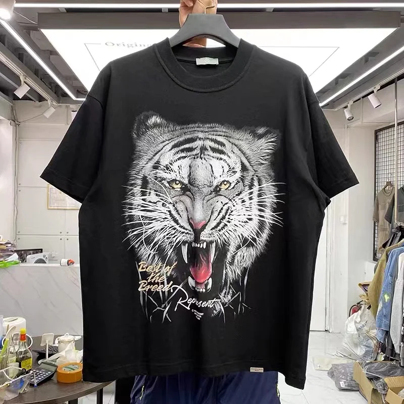 Tiger Year Limited Tiger Head Print Loose American style retro short sleeve t-shirt
Tiger Year Limited Tiger Head Print Loose American style retro short sleeve t-shirt