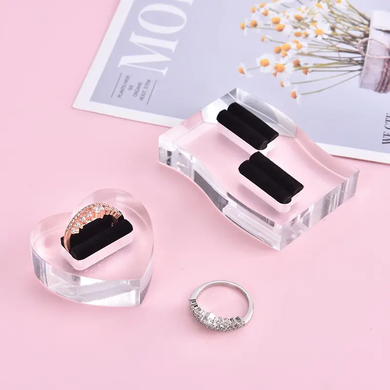 Acrylic Wedding Double Rings Jewelry Display Stand Engagement Lover's Couple Rings Holder Organizer Rack Caes 
Acrylic Wedding Double Rings Jewelry Display Stand Engagement Lover's Couple Rings Holder Organizer Rack Caes