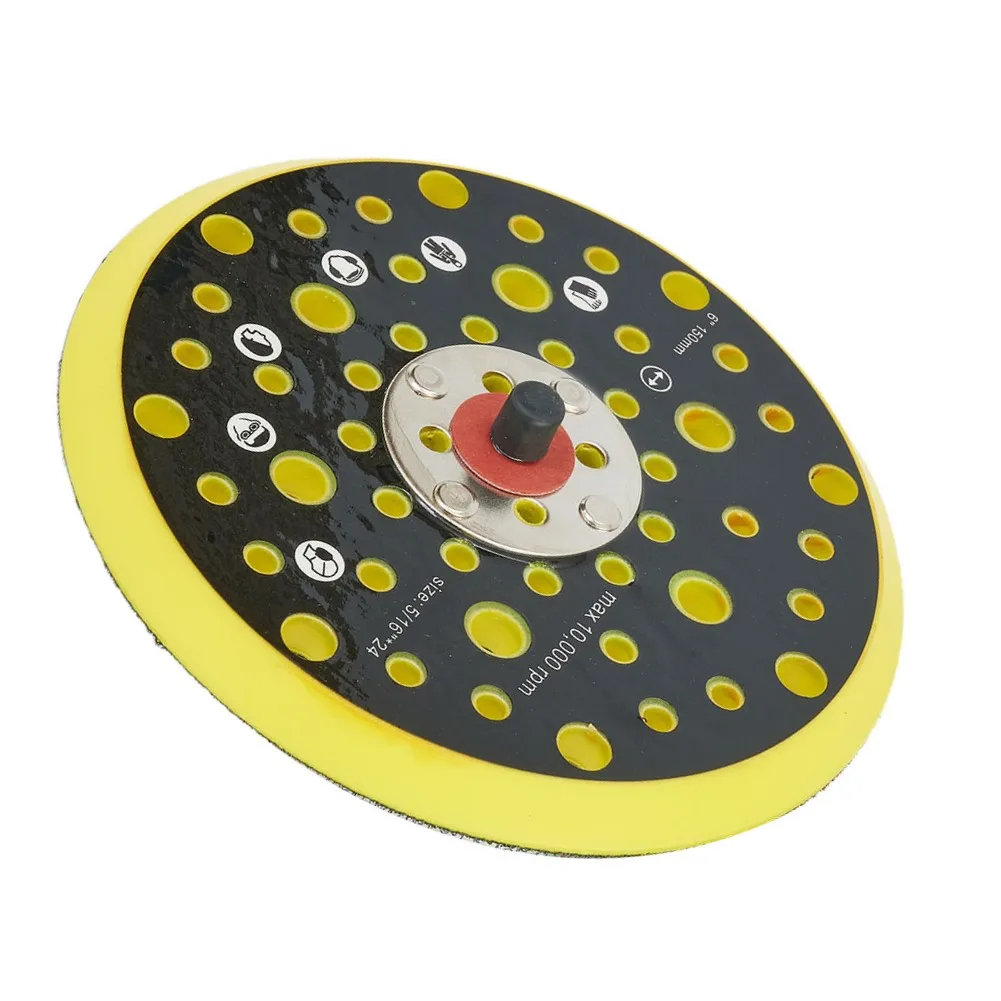 6 Inch 150mm 52 Holes Sander Backing Pad Hook&Loop Sanding Pads With 5/16"-24 Thread Dust Free Sanding Disc Holder
6 Inch 150mm 52 Holes Sander Backing Pad Hook&Loop Sanding Pads With 5/16"-24 Thread Dust Free Sanding Disc Holder