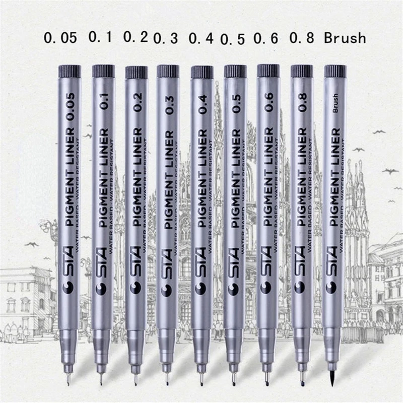 Waterproof STA Art Markers brush pen office student School Painting Line Drawing Black fine sketch Pens art supplies
Waterproof STA Art Markers brush pen office student School Painting Line Drawing Black fine sketch Pens art supplies