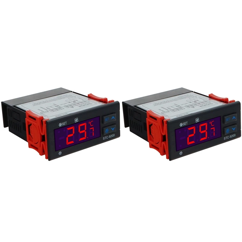 2X STC-9200 Digital Temperature Controller Thermoregulatorre With Frigeration Defrost Fan Alarm Function AC 220V
2X STC-9200 Digital Temperature Controller Thermoregulatorre With Frigeration Defrost Fan Alarm Function AC 220V