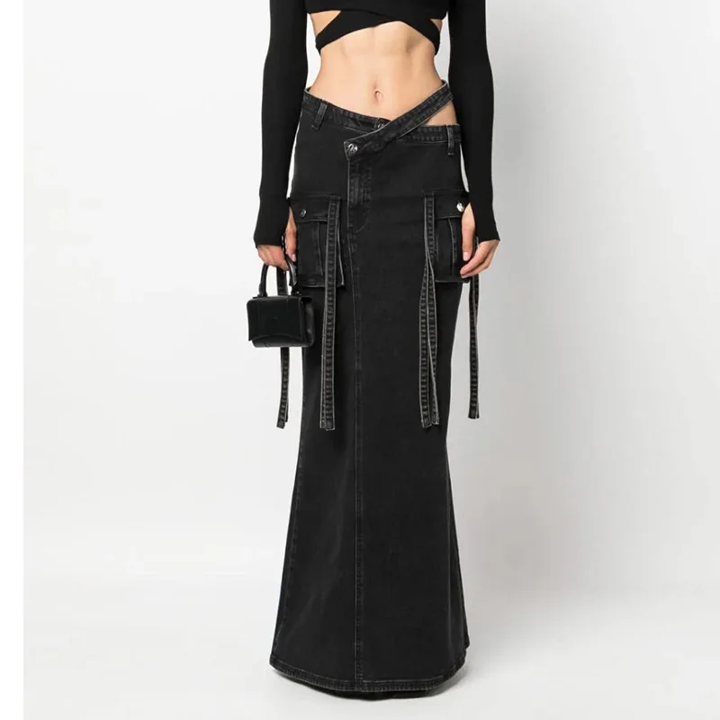 High Quality Runway New Denim Long Skirt Women 2023 SS Fashion Elegant High Waist Slim Pocket S-Curve Exposed Waist Denim Skirts
High Quality Runway New Denim Long Skirt Women 2023 SS Fashion Elegant High Waist Slim Pocket S-Curve Exposed Waist Denim Skirts