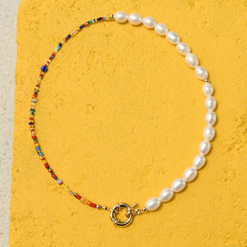 Colorful Rice Beads Pearls Necklace for Women Boho Gold Color Fish Line Necklaces Female 2022 Fashion Natural Stone Jewelry New
Colorful Rice Beads Pearls Necklace for Women Boho Gold Color Fish Line Necklaces Female 2022 Fashion Natural Stone Jewelry New