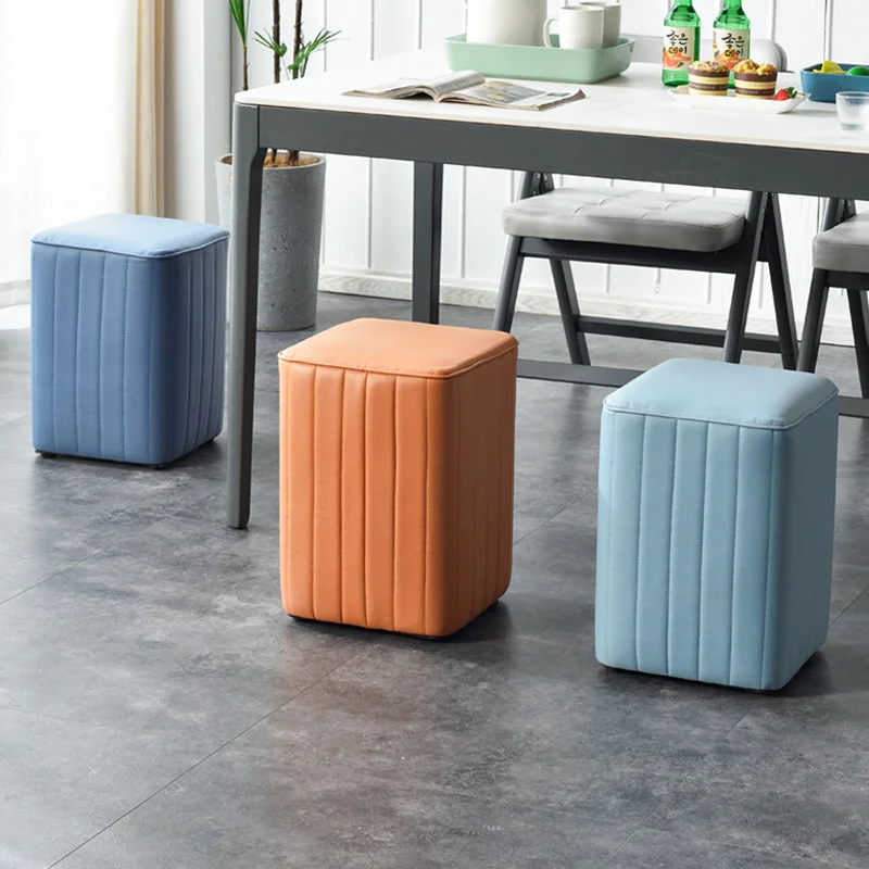 

Fashion Home Dining Chairs Soft Bag Mat Dressing Stool Solid Weight Bearing Kitchen Stools High Bullet Sponge Hallway Ottoman