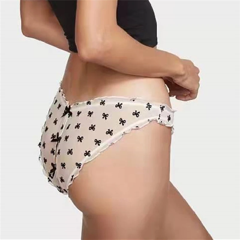 Ladies Briefs Bow Mesh Cotton Crotch Ruffle Briefs Back Bow Hollow Bottoms Elasticity Ladies Panties
Ladies Briefs Bow Mesh Cotton Crotch Ruffle Briefs Back Bow Hollow Bottoms Elasticity Ladies Panties