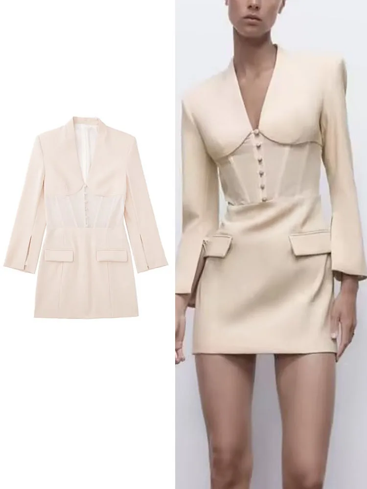 Yiloyka New Spring Autumn Women Blazer Style Dress Hollow Out Mini Party Vestidos High Quality Female Fashion Dresses
Yiloyka New Spring Autumn Women Blazer Style Dress Hollow Out Mini Party Vestidos High Quality Female Fashion Dresses