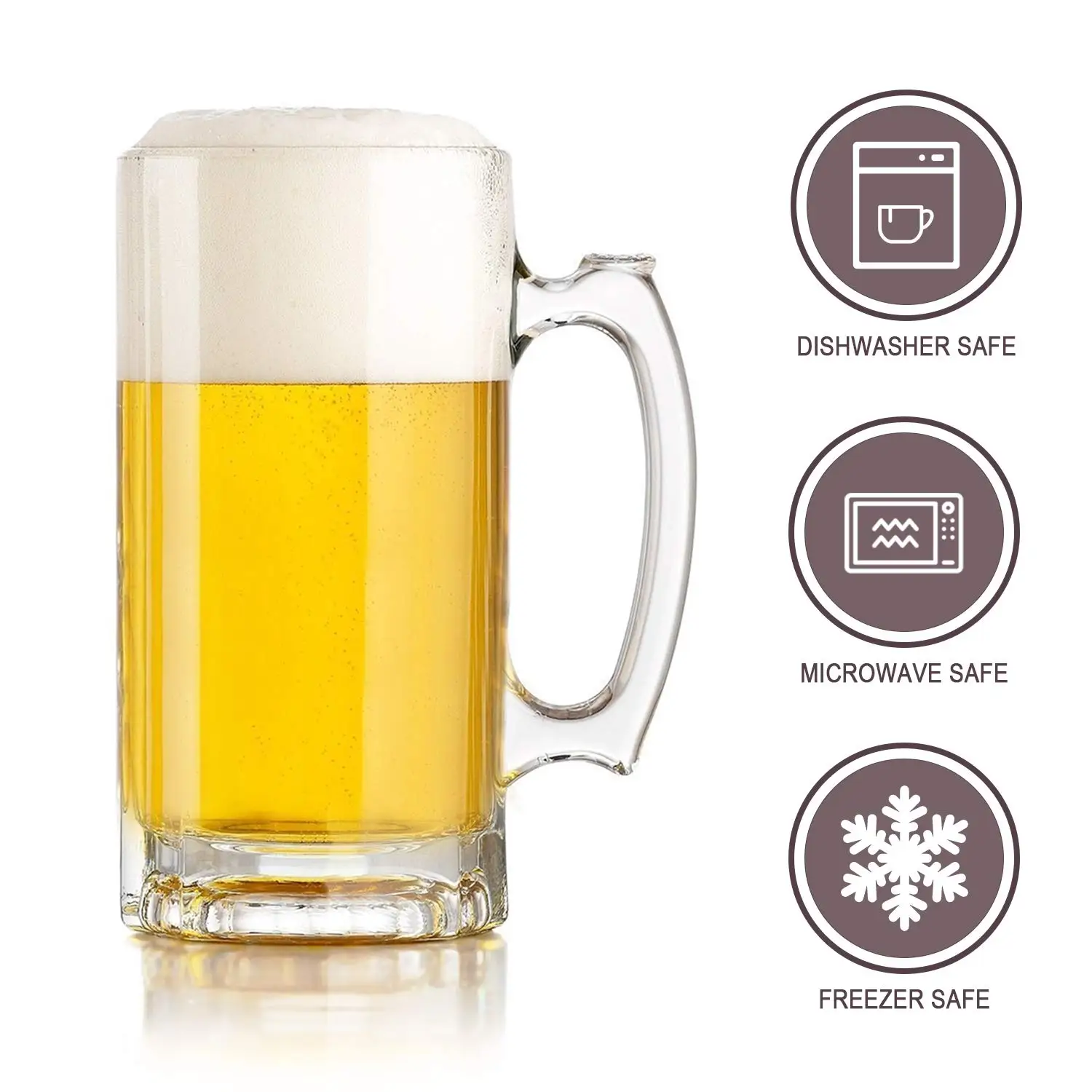 Beer Mugs Set,Glass Mugs With Handle 16oz,Large Beer Glasses For Freezer,Beer Cups Drinking Glasses 500ml,Pub Drinking Mugs
Beer Mugs Set,Glass Mugs With Handle 16oz,Large Beer Glasses For Freezer,Beer Cups Drinking Glasses 500ml,Pub Drinking Mugs