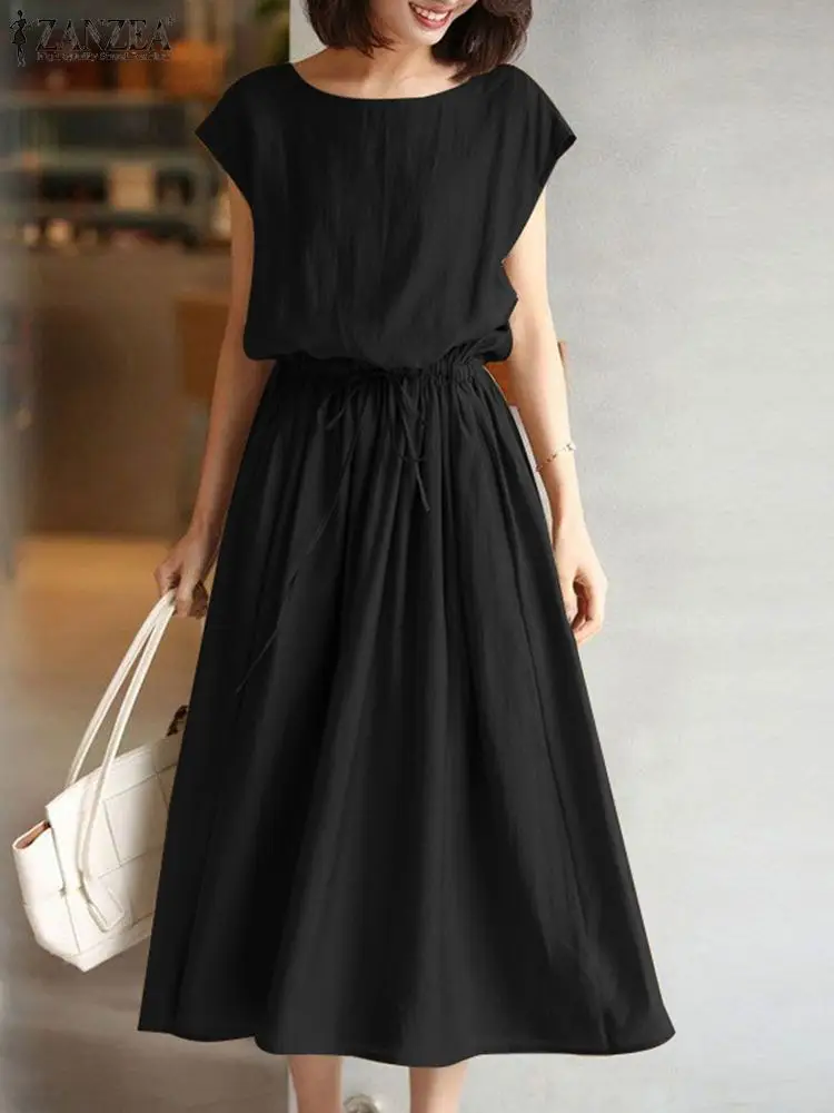 ZANZEA Office Summer Short Sleeve Midi Dresses 2023 Women's Fashion Vestidos Casual Solid High Waist Sundress Baggy Robes Femme 
ZANZEA Office Summer Short Sleeve Midi Dresses 2023 Women's Fashion Vestidos Casual Solid High Waist Sundress Baggy Robes Femme