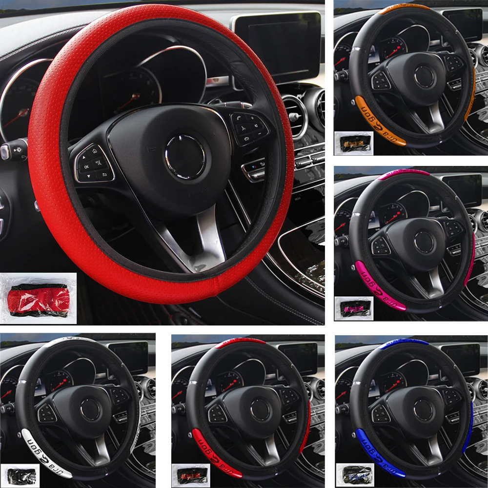 

Leather Car Steering Wheel Cover For KIA Rio Niro K3 K5 Soul Ceed Cerato Forte Sportage Optima Proceed Sorento Carens Camival