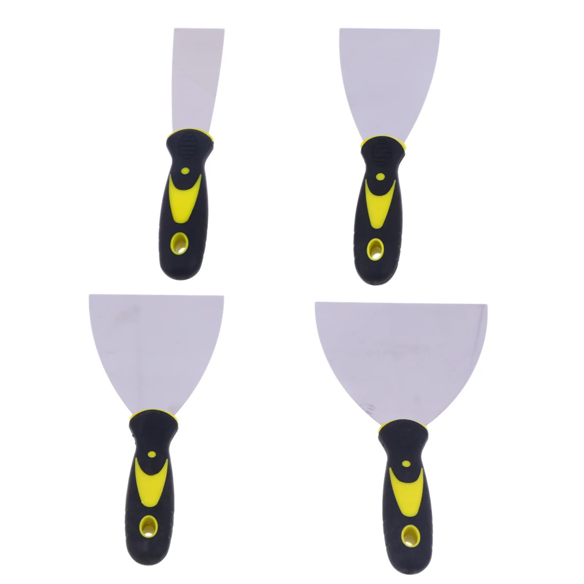 4 Pcs Stainless Steel Drywall Taping Knives Putty Set Wall Scraper with Flexible Steel and Comfortable and Anti-slip Handle 1.5
4 Pcs Stainless Steel Drywall Taping Knives Putty Set Wall Scraper with Flexible Steel and Comfortable and Anti-slip Handle 1.5