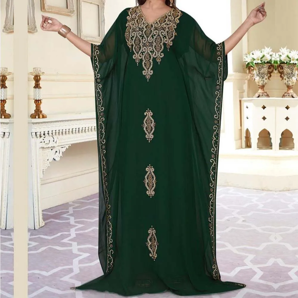 Robe Seaside Holiday Loose Chiffon Dress New Printed Middle East Foreign Trade Muslim Robe Kaftan Islamic Short Sleeves 2022
Robe Seaside Holiday Loose Chiffon Dress New Printed Middle East Foreign Trade Muslim Robe Kaftan Islamic Short Sleeves 2022