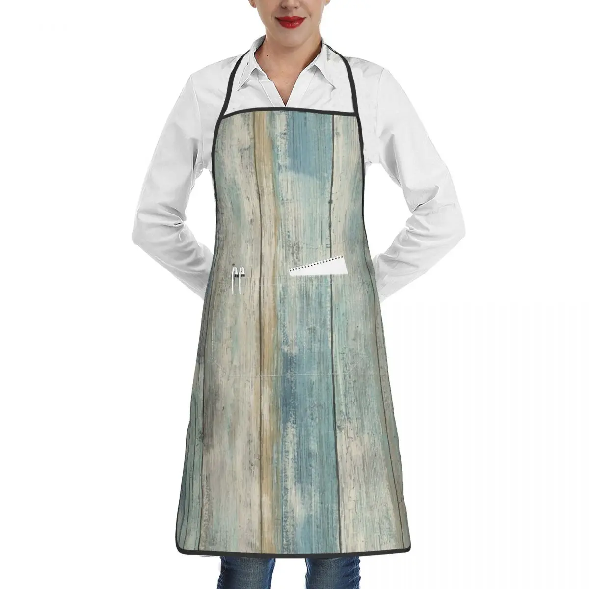 Kitchen Aprons For Woman Men Turquoise Barnwood Chef Work Apron For Grill Restaurant Bar Shop Cafes Beauty Nails Studios Uniform
Kitchen Aprons For Woman Men Turquoise Barnwood Chef Work Apron For Grill Restaurant Bar Shop Cafes Beauty Nails Studios Uniform