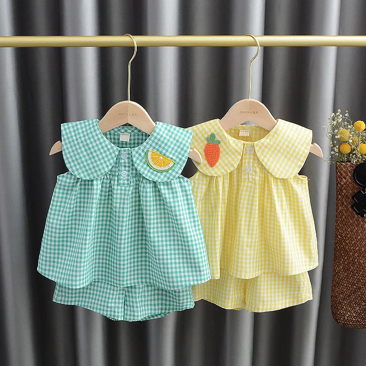 Girls Sweet Clothing Sets Summer Baby Clothes Cute Fruit Cotton Plaid Suit Children's Clothing Baby Girl Cloths Kids Clothes
Girls Sweet Clothing Sets Summer Baby Clothes Cute Fruit Cotton Plaid Suit Children's Clothing Baby Girl Cloths Kids Clothes