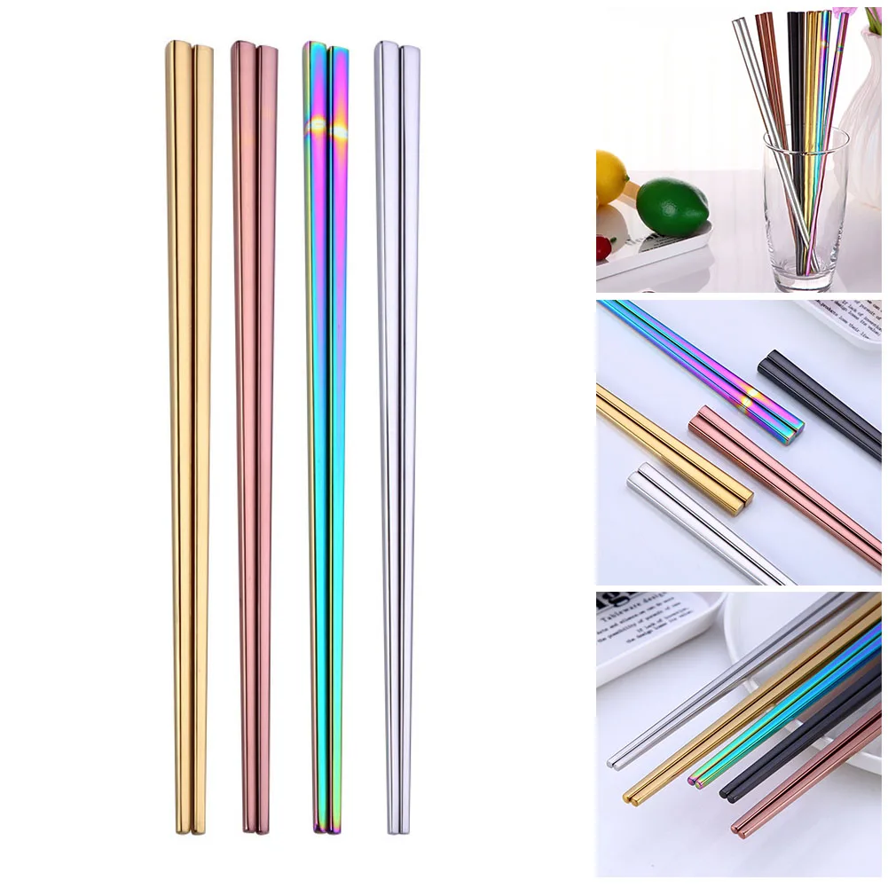 1Pair 23cm Chopsticks Stainless Steel Multicolor Reusable Anti-scalding Anti-mildew Anti-skid Chopsticks Tableware
1Pair 23cm Chopsticks Stainless Steel Multicolor Reusable Anti-scalding Anti-mildew Anti-skid Chopsticks Tableware