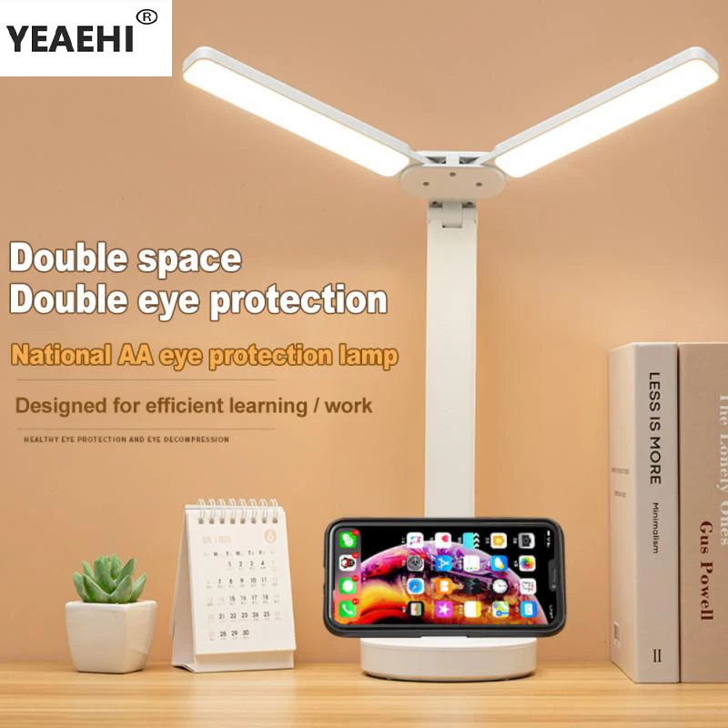 Double Lamp Type High Brightness LED Table Lamp Touch Dimming Foldable Desk Lamp Work Study Eye Protection Night Table Lights
Double Lamp Type High Brightness LED Table Lamp Touch Dimming Foldable Desk Lamp Work Study Eye Protection Night Table Lights