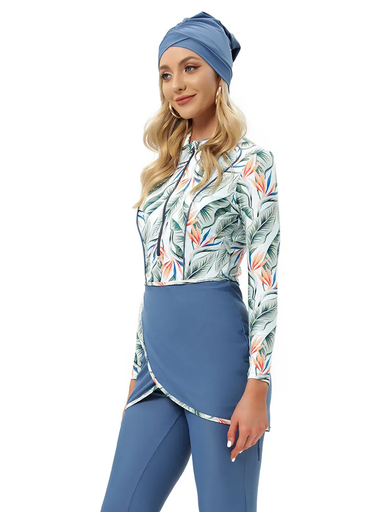 3 Pcs/set Muslim Swimwear Women's Printed Solid Color Patchwork Hijab Long Sleeve Sports Islamic Burkini Wearing Swimwear
3 Pcs/set Muslim Swimwear Women's Printed Solid Color Patchwork Hijab Long Sleeve Sports Islamic Burkini Wearing Swimwear