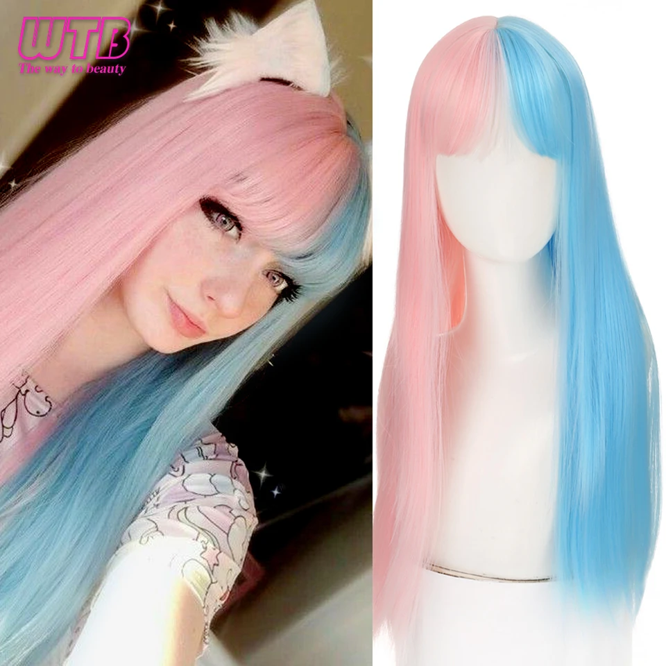 Synthetic Cosplay Wig Long Straight Ombre Wigs with Bangs Natural Lolita Wigs for Women Heat Resistant Hair for Daily Halloween
Synthetic Cosplay Wig Long Straight Ombre Wigs with Bangs Natural Lolita Wigs for Women Heat Resistant Hair for Daily Halloween