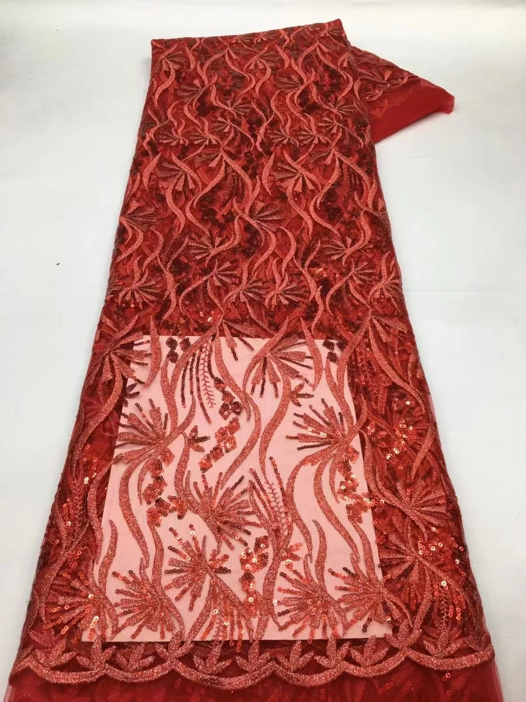 Fashion Red African French Lace Fabrics 2023 High Quality Shiny Sequins Lace Mesh Lace Fabrics For Nigerian Wedding Dress
Fashion Red African French Lace Fabrics 2023 High Quality Shiny Sequins Lace Mesh Lace Fabrics For Nigerian Wedding Dress