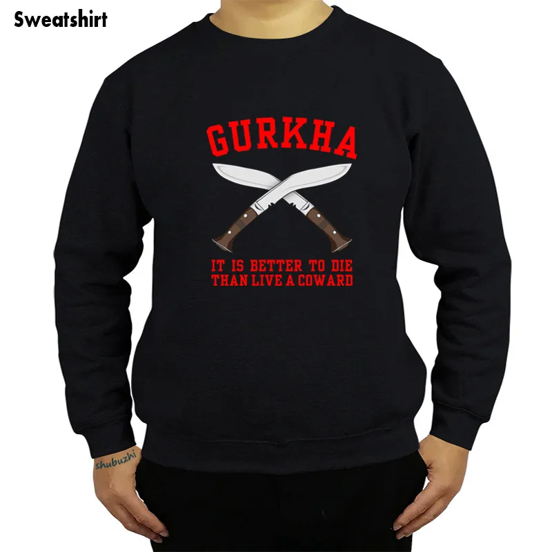 

GURKHA MOTTO ELITE REGIMENT INSPIRED SLOGAN ARMY ADULTS sweatshirt cotton o-neck hoodies fashion brand hoody sbz4342
