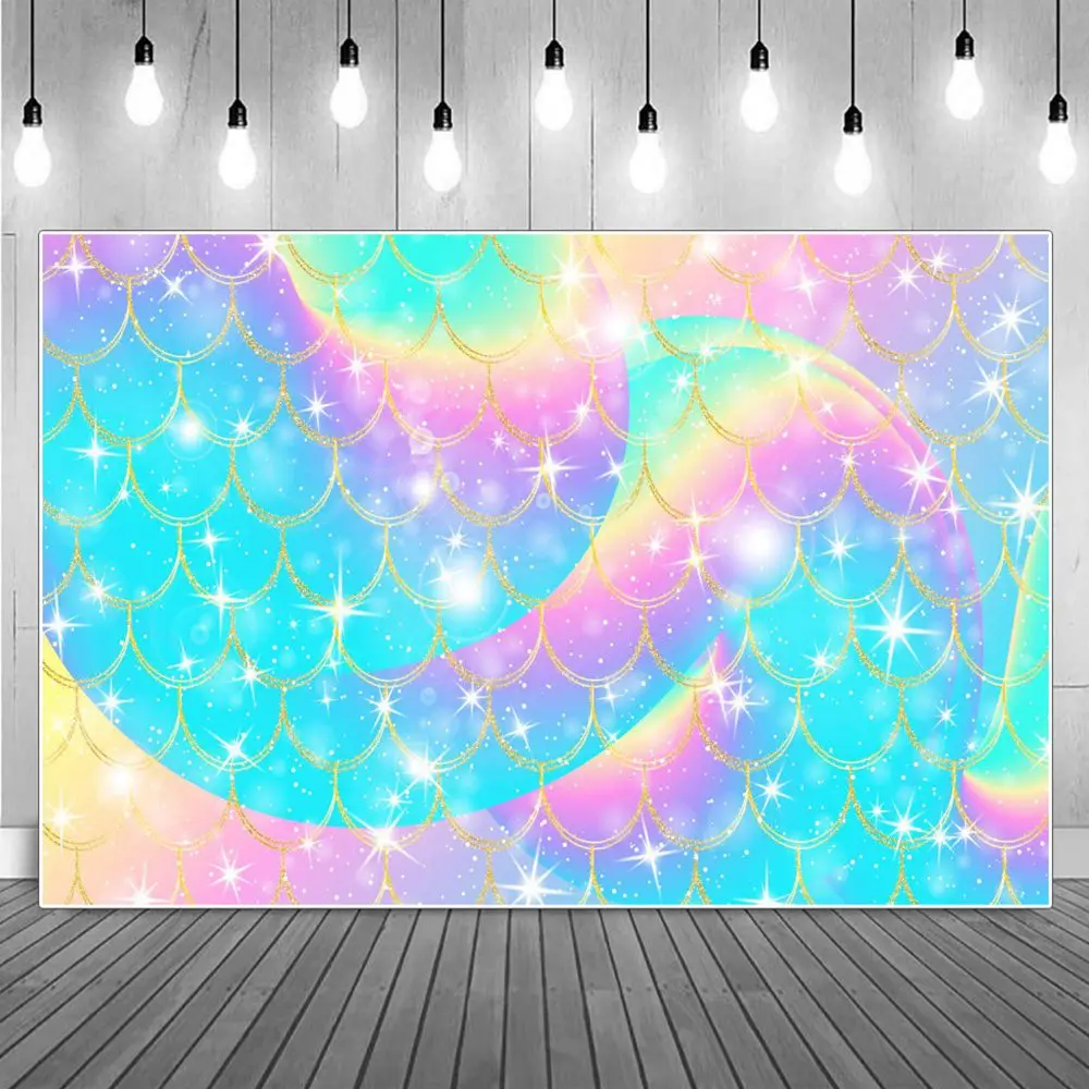 Gradient Colorful Fish Scales Mermaid Party Photography Backgrounds Dreamy Light Spots Bokeh Baby Birthday Home Photo Backdrops
Gradient Colorful Fish Scales Mermaid Party Photography Backgrounds Dreamy Light Spots Bokeh Baby Birthday Home Photo Backdrops