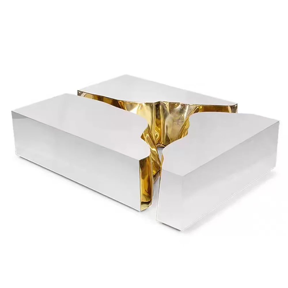 Современный стол золотого цвета из нержавеющей стали
Современный стол золотого цвета из нержавеющей стали