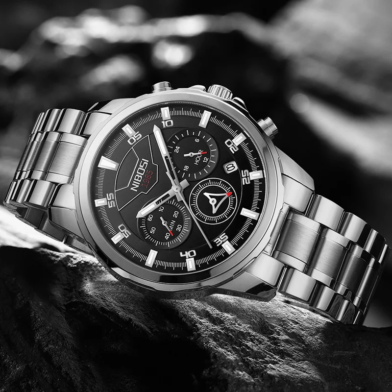 NIBOSI Mens Watches Top Brand Luxury Clock Casual Stainless Steel Men Watch Sport Waterproof Quartz Chronograph RelogioMasculino
NIBOSI Mens Watches Top Brand Luxury Clock Casual Stainless Steel Men Watch Sport Waterproof Quartz Chronograph RelogioMasculino