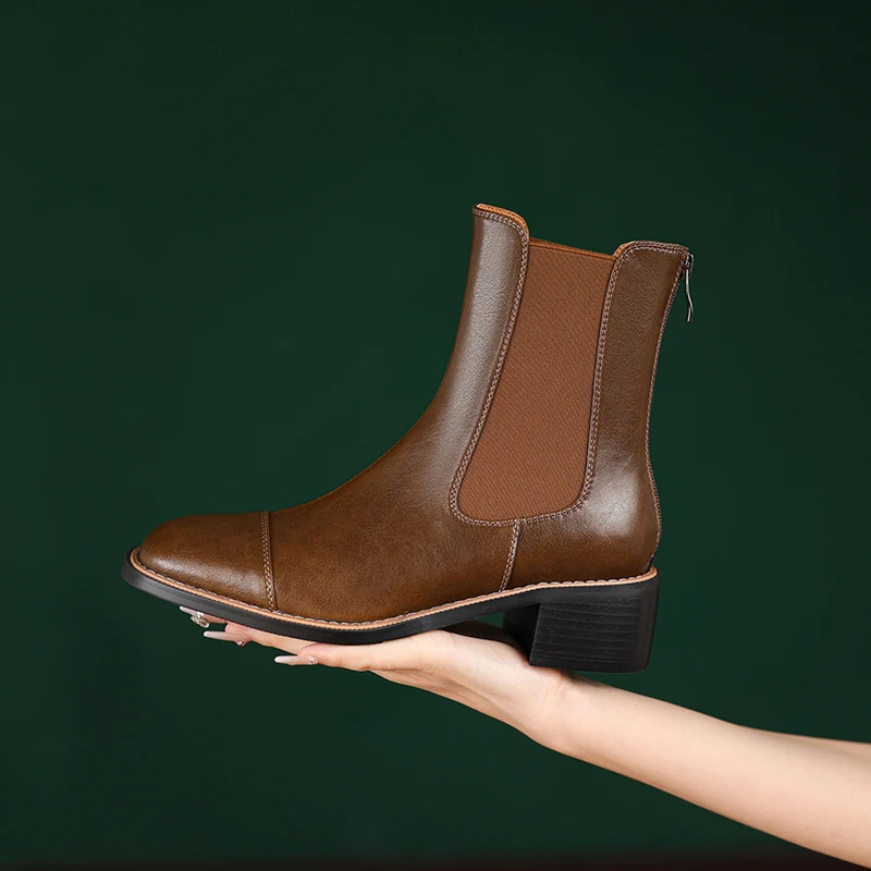 Женские ботильоны из натуральной воловьей кожи, современные ботинки челси с квадратным носком, с высоким берцем 22-25 см, Осень-зима
Женские ботильоны из натуральной воловьей кожи, современные ботинки челси с квадратным носком, с высоким берцем 22-25 см, Осень-зима