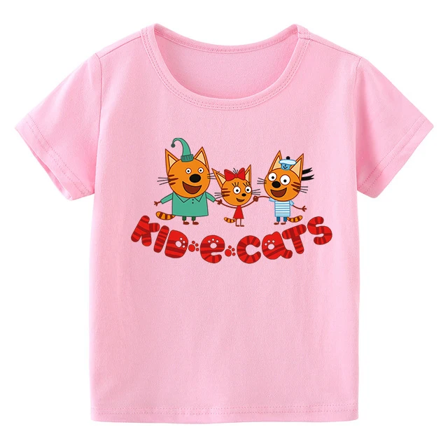 Рубашка детская с мультяшным принтом «Три котенка», 100% хлопок 
Рубашка детская с мультяшным принтом «Три котенка», 100% хлопок