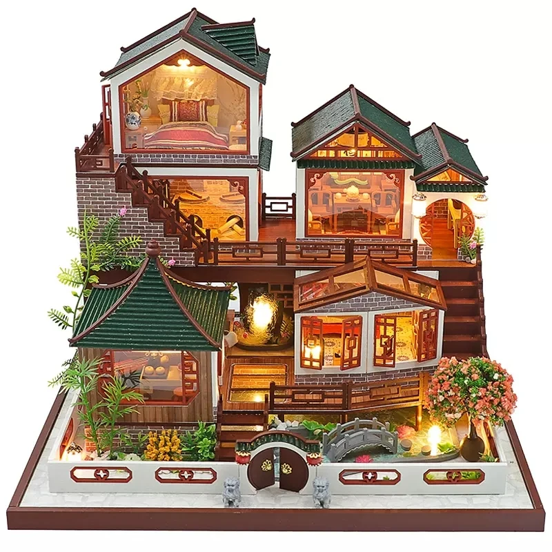 DIY Wooden Dollhouse Chinese Loft Model Doll Houses Miniature with Furniture Building Kit Toys for Children Christmas Gift Casa
DIY Wooden Dollhouse Chinese Loft Model Doll Houses Miniature with Furniture Building Kit Toys for Children Christmas Gift Casa